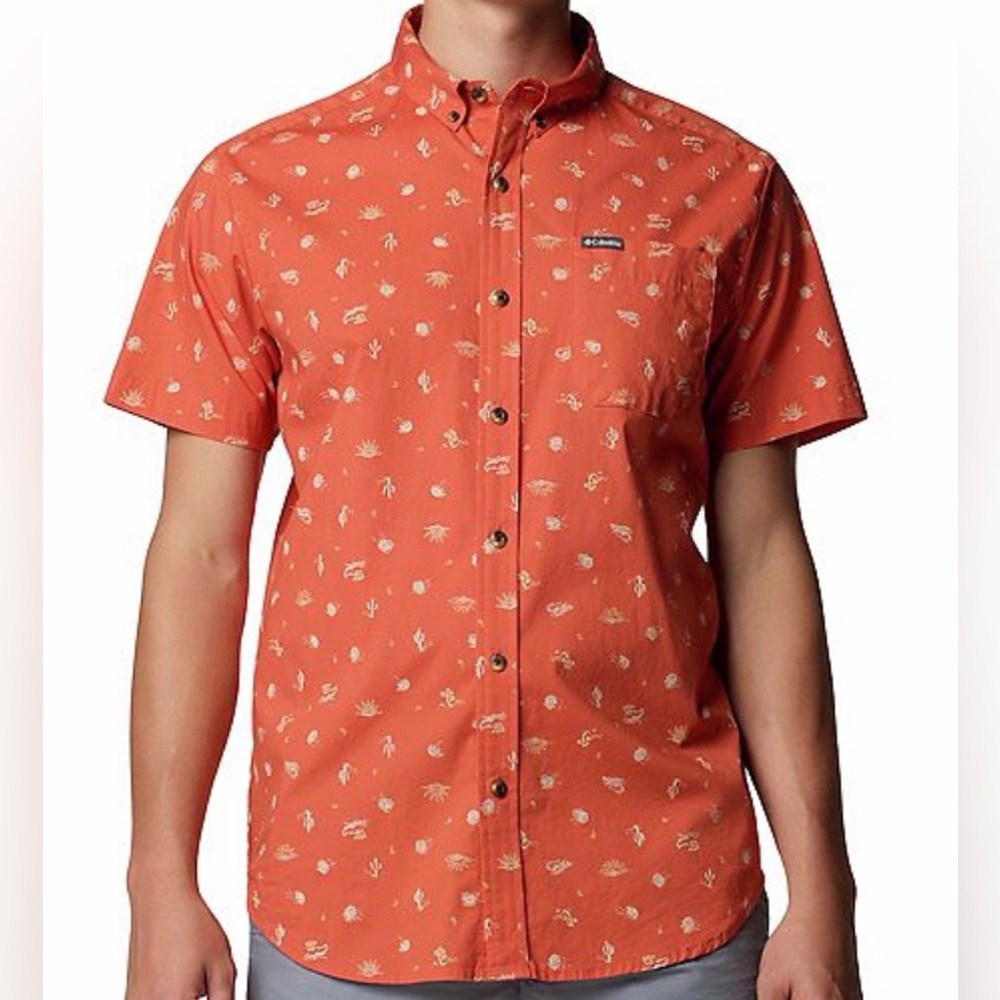 Columbia Men's Tuscan Desert Orange Button Down Shirt
